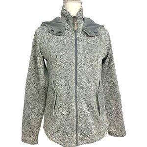 Eddie Bauer Full Zip Hooded Jacket Medium Gray Pockets Outdoor Comfort